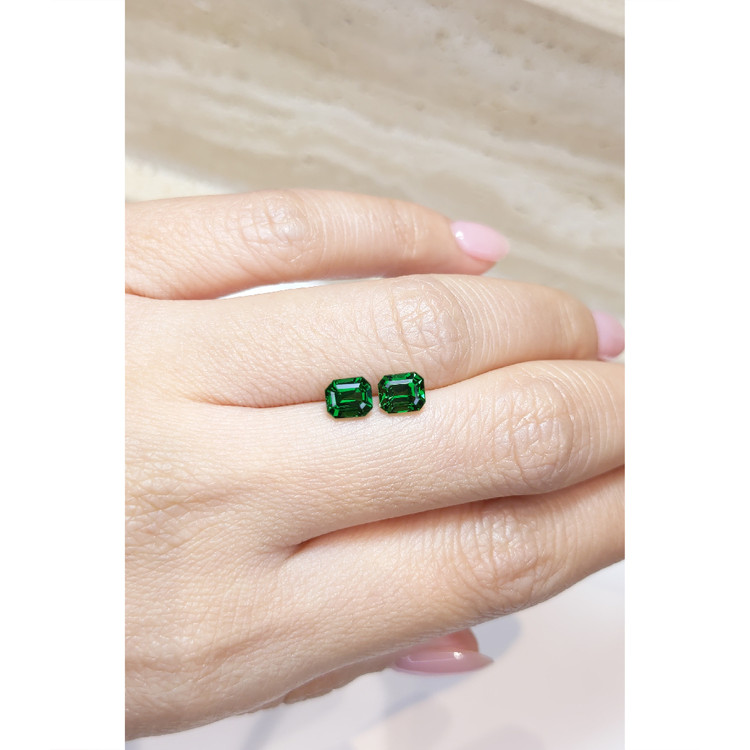 1.89 Ct.Tw. Tsavorite Garnet Pair from Tanzania