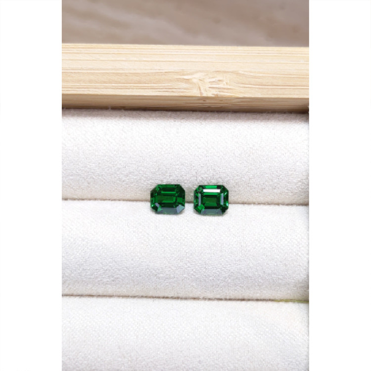 1.89 Ct.Tw. Tsavorite Garnet Pair from Tanzania