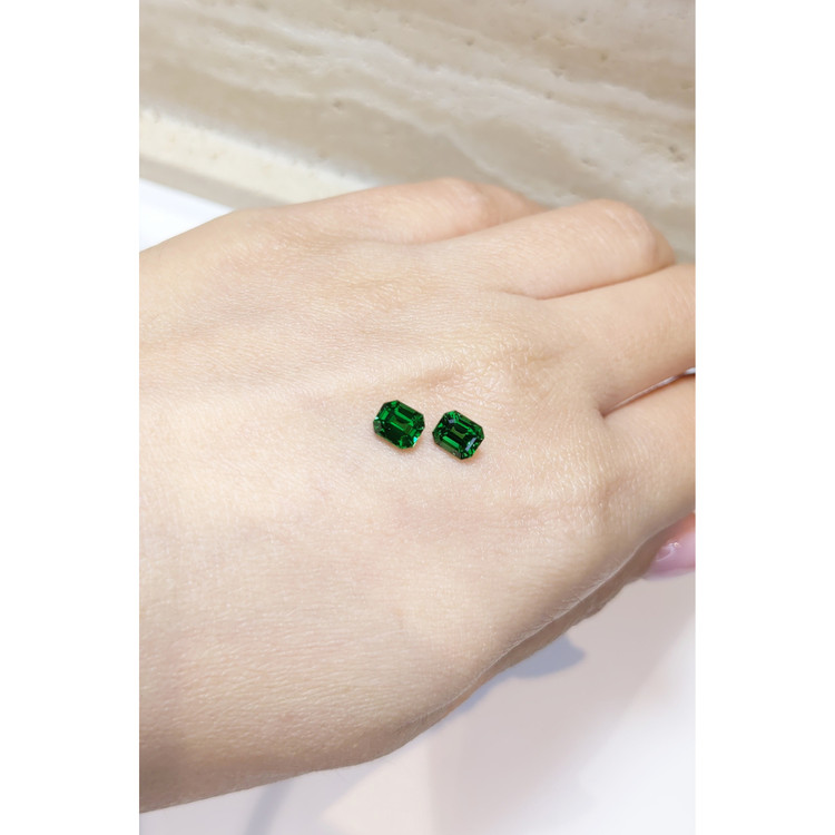 1.89 Ct.Tw. Tsavorite Garnet Pair from Tanzania