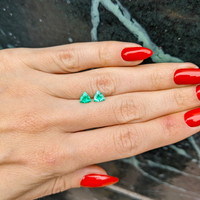 0.82 Ct.Tw.Total Carat Weight Emerald Pair from Colombia Life Style