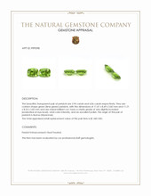 8.00 Ct.Tw.Total Carat Weight Green (Lime Green) Peridot Pair from Burma (Myanmar) Appraisal