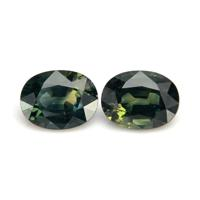 3.58 Ct.Tw.Total Carat Weight Bluish Green Sapphire Pair from Madagascar Video