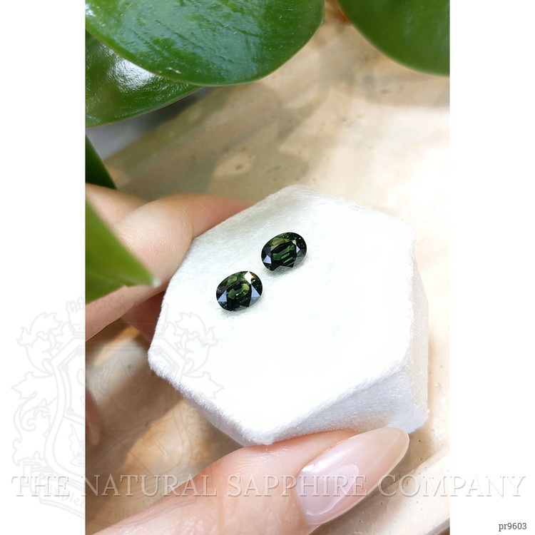 3.58 Ct.Tw. Bluish Green Sapphire Pair from Madagascar