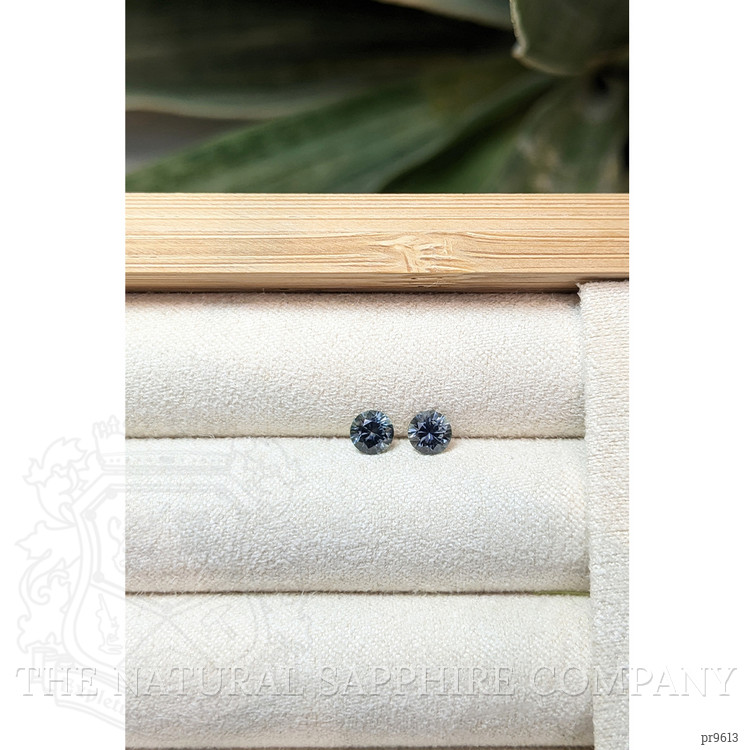 0.91 Ct.Tw. Greyish Blue Sapphire Pair from Montana