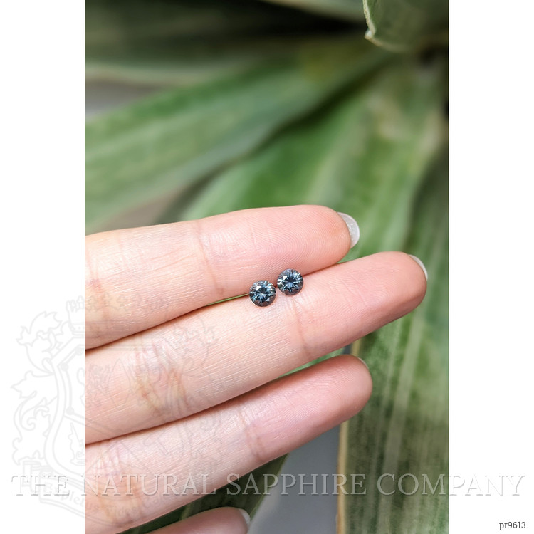 0.91 Ct.Tw. Greyish Blue Sapphire Pair from Montana