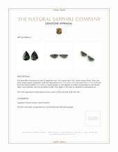 3.56 Ct.Tw.Total Carat Weight Green Sapphire Pair from Madagascar Appraisal