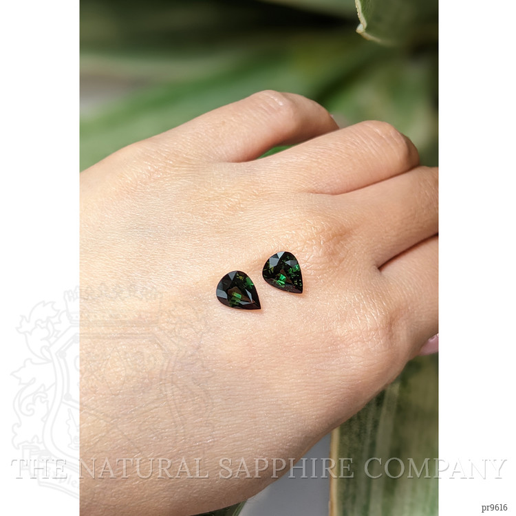 3.56 Ct.Tw. Green Sapphire Pair from Madagascar
