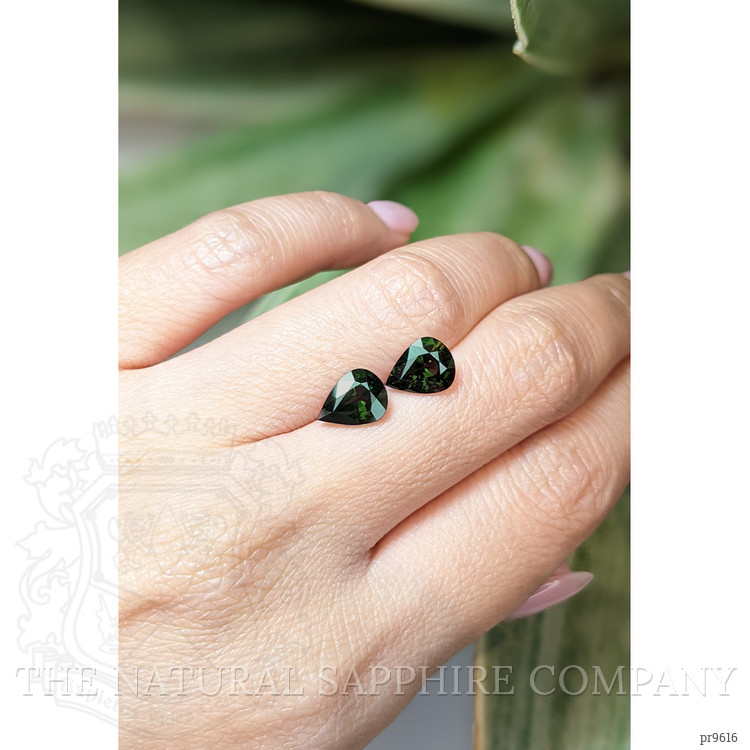 3.56 Ct.Tw. Green Sapphire Pair from Madagascar