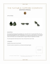 4.08 Ct.Tw.Total Carat Weight Green Sapphire Pair from Australia Appraisal