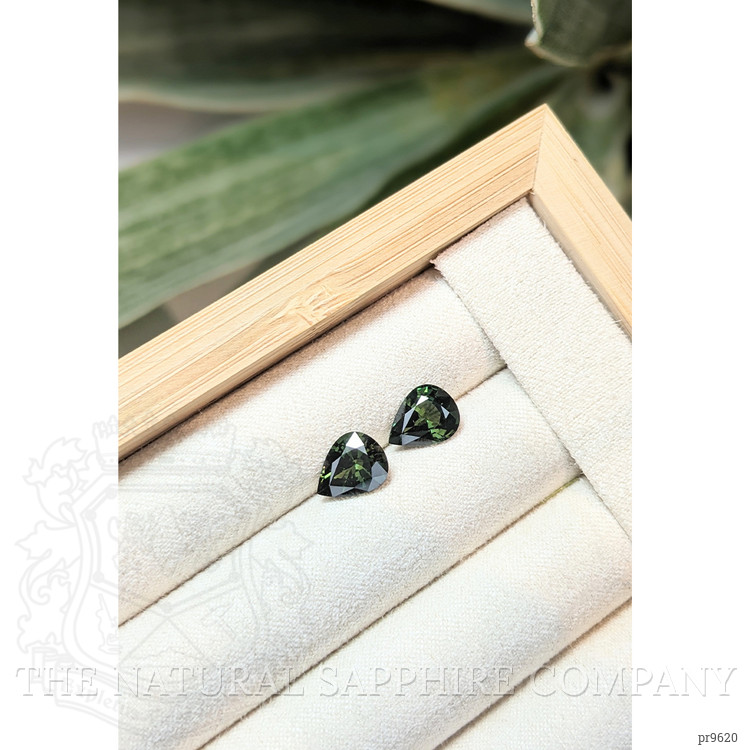 4.08 Ct.Tw. Green Sapphire Pair from Australia