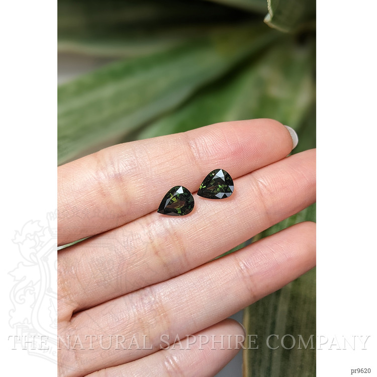 4.08 Ct.Tw. Green Sapphire Pair from Australia