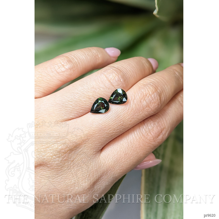 4.08 Ct.Tw. Green Sapphire Pair from Australia