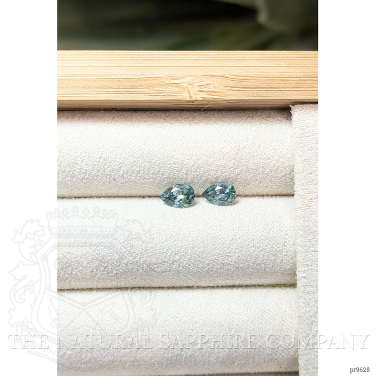 0.96 Ct.Tw. Bluish Green Sapphire Pair from Montana