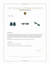 1.36&nbsp;Ct.Tw.Total Carat Weight Greenish Blue Sapphire Pair from Montana Appraisal