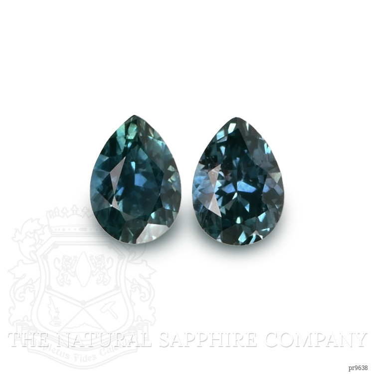 1.36 Ct.Tw. Greenish Blue Sapphire Pair from Montana