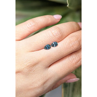 1.36&nbsp;Ct.Tw.Total Carat Weight Greenish Blue Sapphire Pair from Montana Life Style