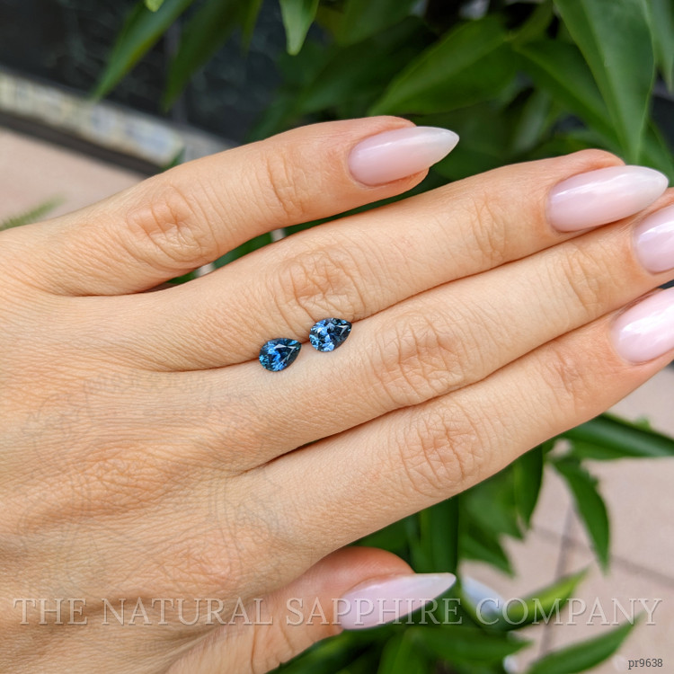 1.36 Ct.Tw. Greenish Blue Sapphire Pair from Montana