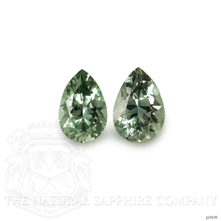 0.85 Ct.Tw. Green Sapphire Pair from Montana