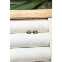 0.85 Ct.Tw.Total Carat Weight Green Sapphire Pair from Montana Life Style