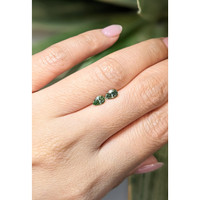 0.85 Ct.Tw.Total Carat Weight Green Sapphire Pair from Montana Life Style