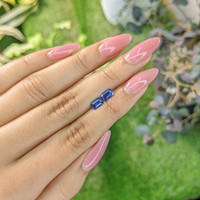 1.22&nbsp;Ct.Tw.Total Carat Weight Blue Sapphire Pair from Ceylon (Sri Lanka) Life Style
