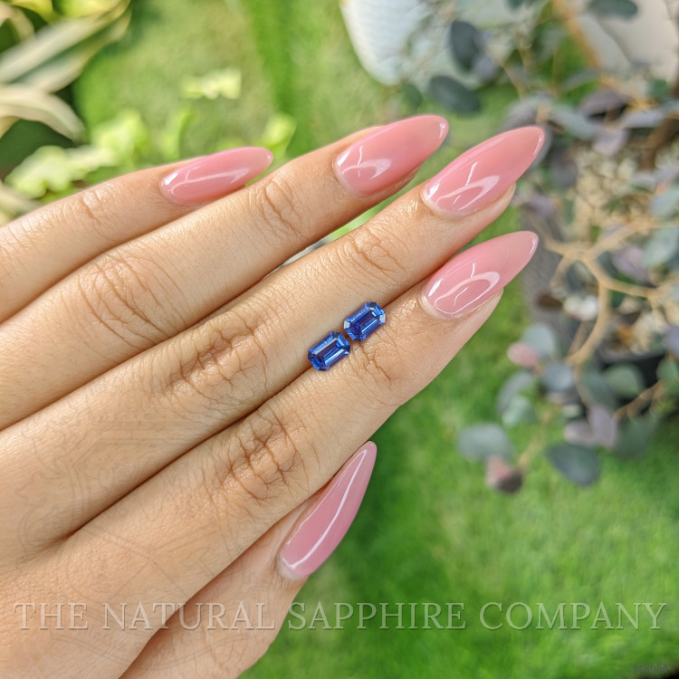 1.22 Ct.Tw. Blue Sapphire Pair from Ceylon (Sri Lanka)
