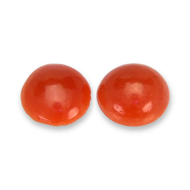 0.54 Ct.Tw. Cabochon Coral Pair from Italy