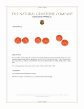 0.42 Ct.Tw.Total Carat Weight Cabochon Coral Pair from Italy Appraisal