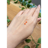 0.42 Ct.Tw.Total Carat Weight Cabochon Coral Pair from Italy Life Style