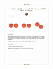 0.31&nbsp;Ct.Tw.Total Carat Weight Cabochon Coral Pair from Italy Appraisal