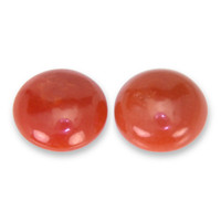 1.10 Ct.Tw.Total Carat Weight Cabochon Coral Pair from Italy Video