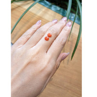 1.10 Ct.Tw.Total Carat Weight Cabochon Coral Pair from Italy Life Style