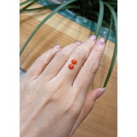0.92 Ct.Tw.Total Carat Weight Cabochon Coral Pair from Italy Life Style
