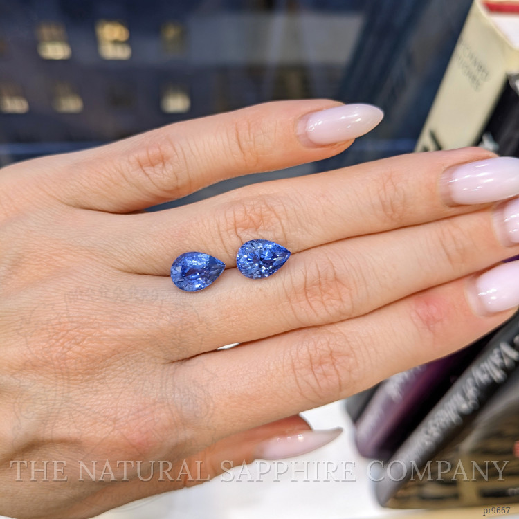 7.20 Ct.Tw. Blue Sapphire Pair from Ceylon (Sri Lanka)