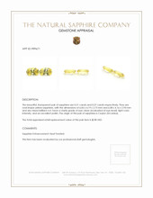 1.08 Ct.Tw.Total Carat Weight Yellow Sapphire Pair from Ceylon (Sri Lanka) Appraisal