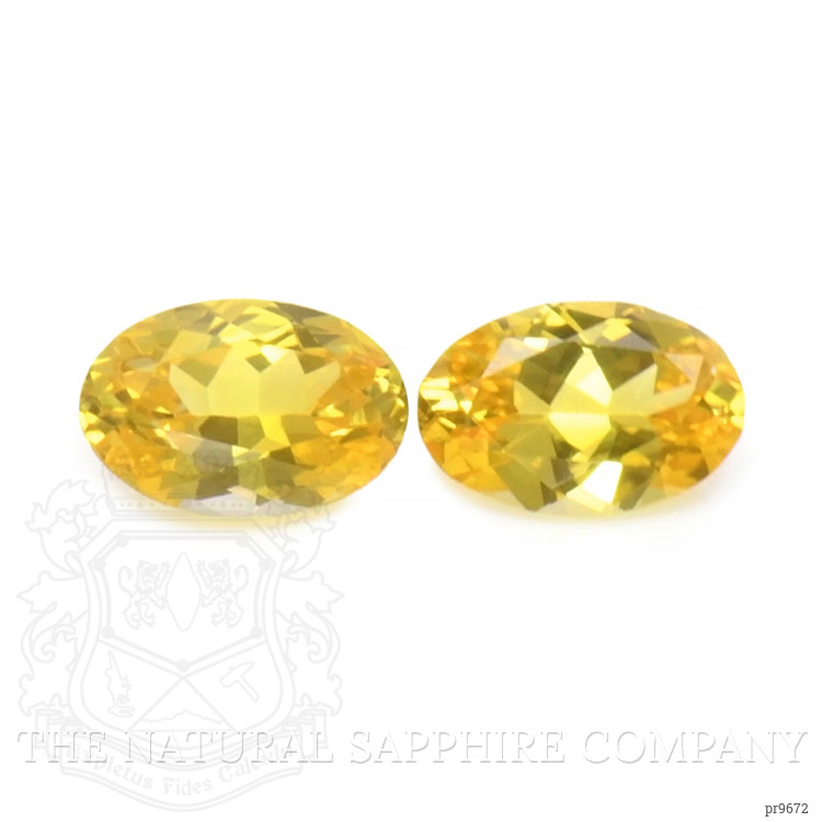 0.94 Ct.Tw. Yellowish Orange Sapphire Pair from Ceylon (Sri Lanka)