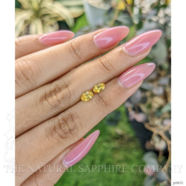 0.94 Ct.Tw. Yellowish Orange Sapphire Pair from Ceylon (Sri Lanka)