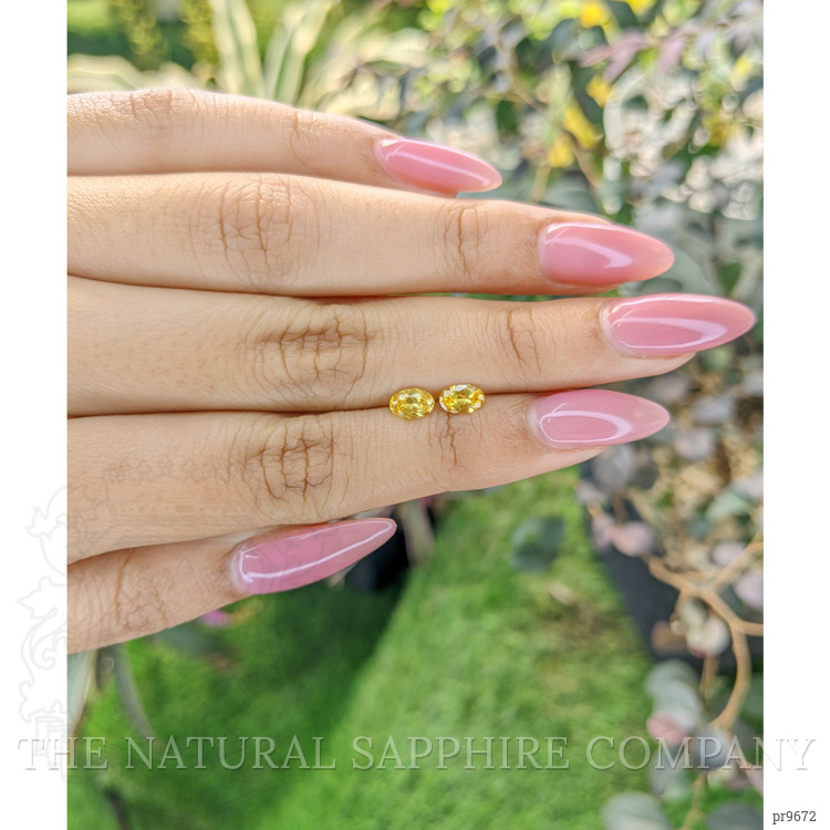 0.94 Ct.Tw. Yellowish Orange Sapphire Pair from Ceylon (Sri Lanka)