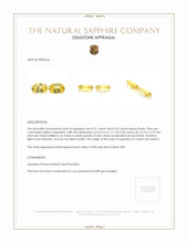 1.06 Ct.Tw.Total Carat Weight Yellow Sapphire Pair from Ceylon (Sri Lanka) Appraisal