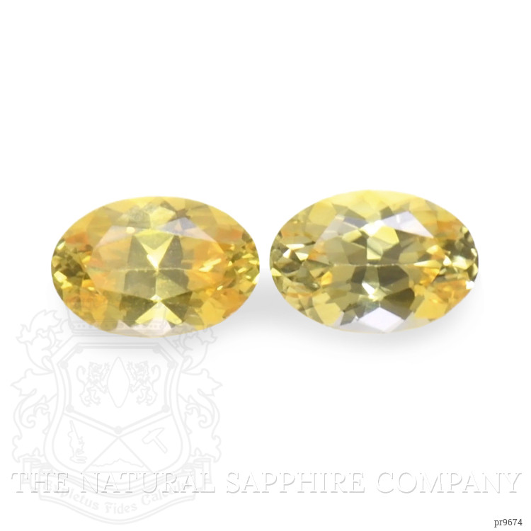 1.10 Ct.Tw. Orangish Yellow Sapphire Pair from Ceylon (Sri Lanka)