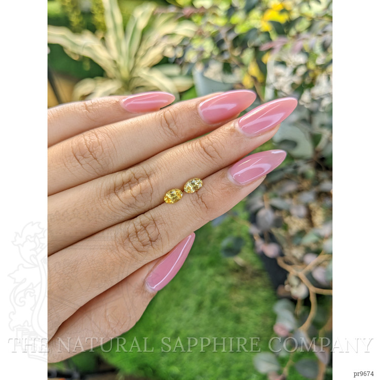 1.10 Ct.Tw. Orangish Yellow Sapphire Pair from Ceylon (Sri Lanka)