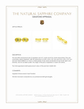 1.07&nbsp;Ct.Tw.Total Carat Weight Yellow Sapphire Pair from Ceylon (Sri Lanka) Appraisal