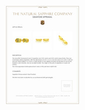 1.00 Ct.Tw.Total Carat Weight Yellow Sapphire Pair from Ceylon (Sri Lanka) Appraisal