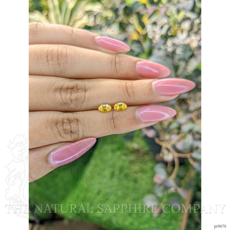 1.00 Ct.Tw. Yellow Sapphire Pair from Ceylon (Sri Lanka)