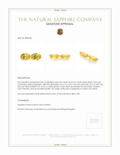 1.19 Ct.Tw.Total Carat Weight Yellow Sapphire Pair from Ceylon (Sri Lanka) Appraisal