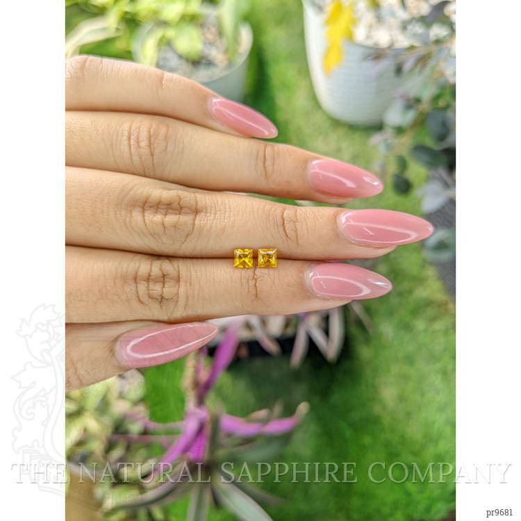 0.90 Ct.Tw. Orangish Yellow Sapphire Pair from Ceylon (Sri Lanka)