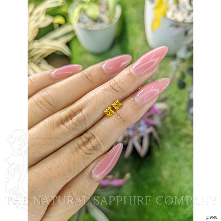 0.90 Ct.Tw. Orangish Yellow Sapphire Pair from Ceylon (Sri Lanka)