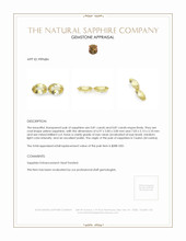 1.68 Ct.Tw.Total Carat Weight Yellow Sapphire Pair from Ceylon (Sri Lanka) Appraisal