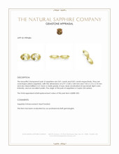 1.68 Ct.Tw.Total Carat Weight Yellow Sapphire Pair from Ceylon (Sri Lanka) Appraisal