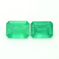 6.52 Ct.Tw.Total Carat Weight Emerald Pair from Colombia Video